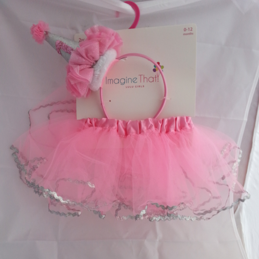First Birthday tulle tutu with silver trim